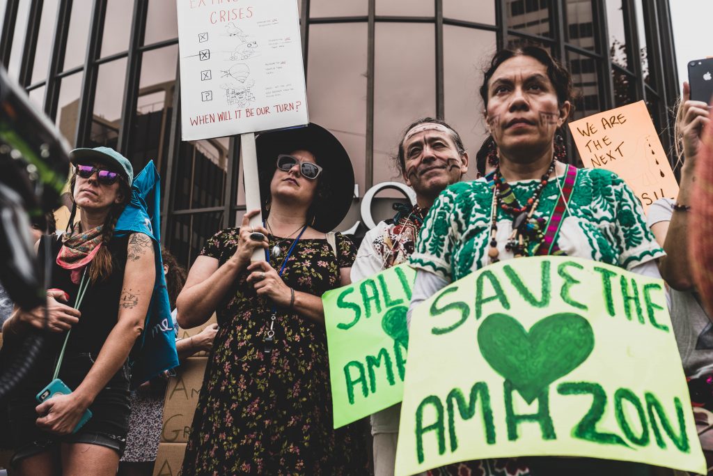 Women supporting the protection of the amazon 